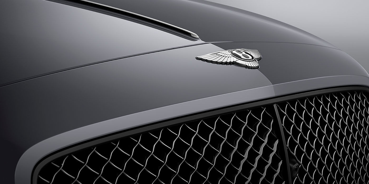 Bentley Riga Bentley Flying Spur S Cambrian Grey colour, featuring Bentley insignia and assertive matrix front grillle