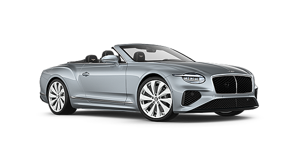 Bentley Riga New Bentley Continental GTC convertible front three quarters in Silverlake paint