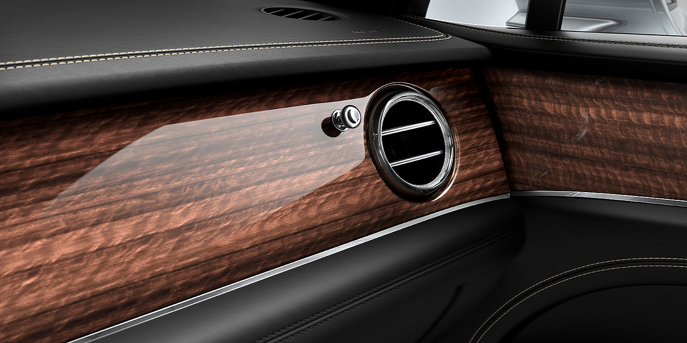 Bentley Riga Bentley Bentayga SUV Dark Fiddleback Eucalyptus veneer detail