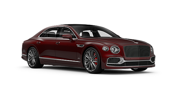 Bentley Riga Bentley Flying Spur Speed sedan in Dragon Red II paint front 34