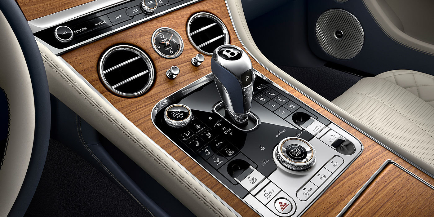 Bentley Riga Bentley Continental GTC Azure convertible front interior console detail