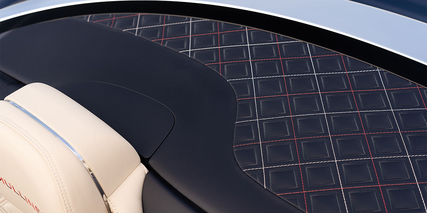 Bentley Riga Bentley Continental GTC Mulliner convertible seat and cross stitched tonneau cover